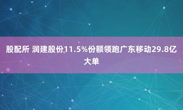 股配所 润建股份11.5%份额领跑广东移动29.8亿大单